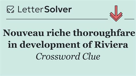 nouveau riche crossword clue